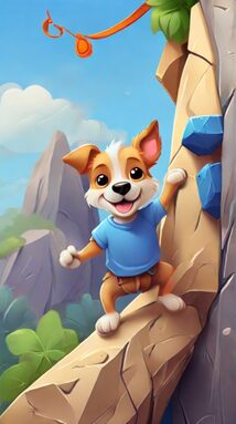 Default_Cute_cartoon_dog_wearing_a_blue_shirtClimbing_a_climbi_0.jpg